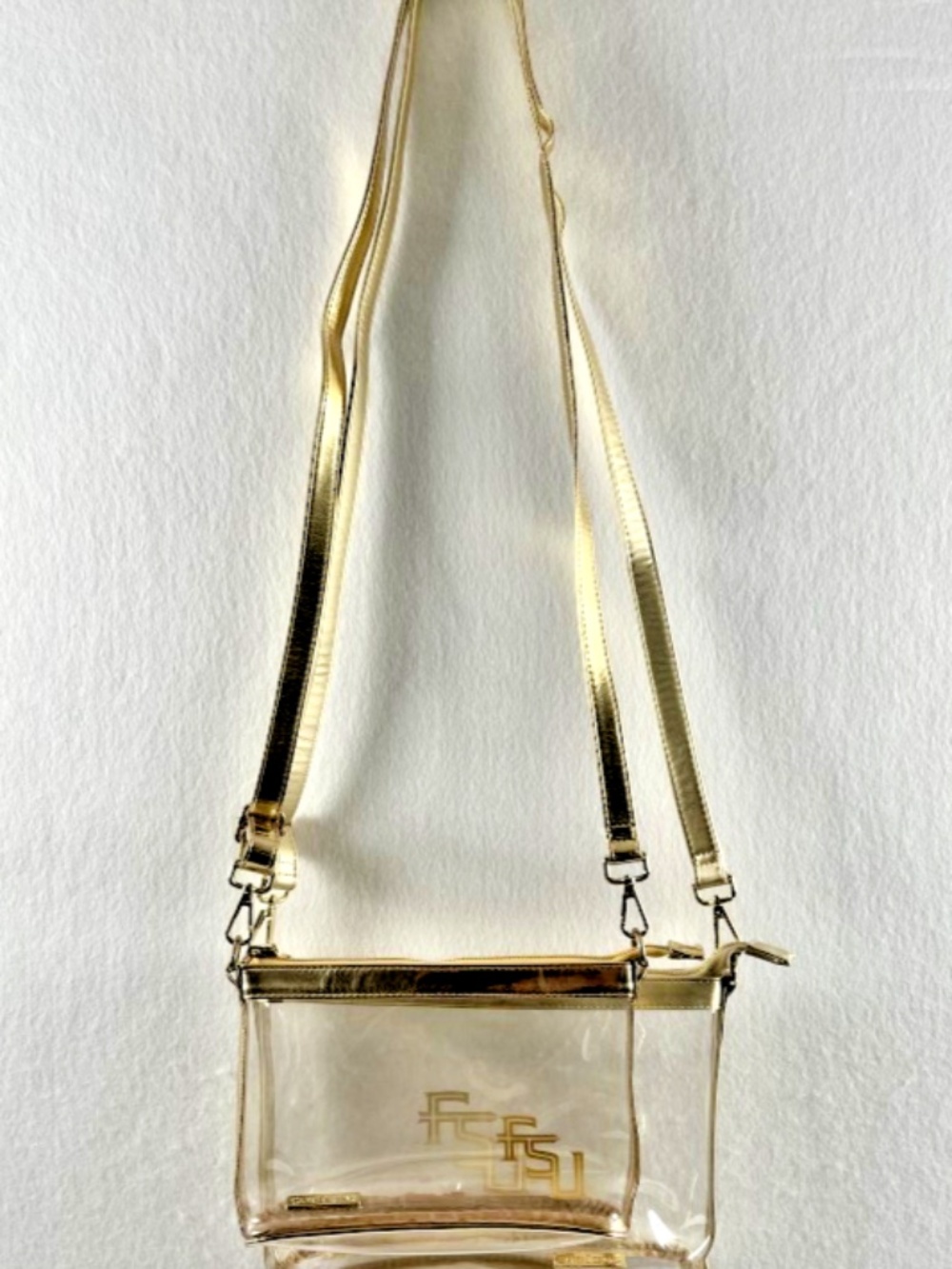 Capri Designs Clear Stadium Approved Bag Set of 2 FSU Florida State Gold Trim